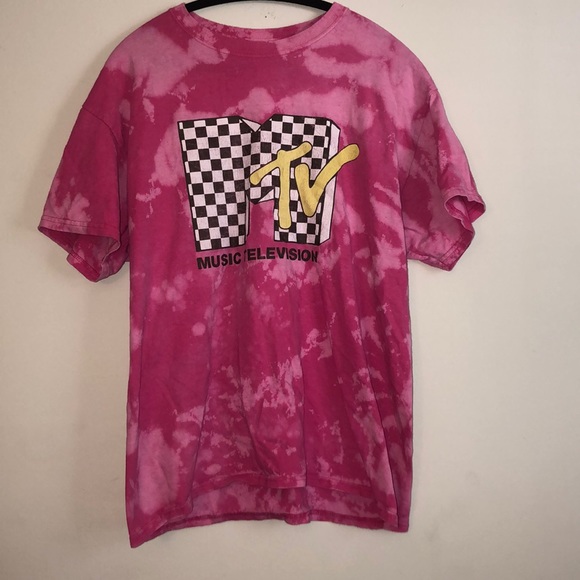 Tops - mtv bleach dye t shirt
